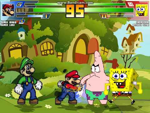 MUGEN battle #718: Mario & Luigi vs Spongebob & Patrick - YouTube.