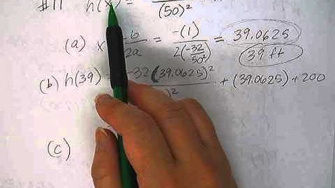Quadratic model projectile example