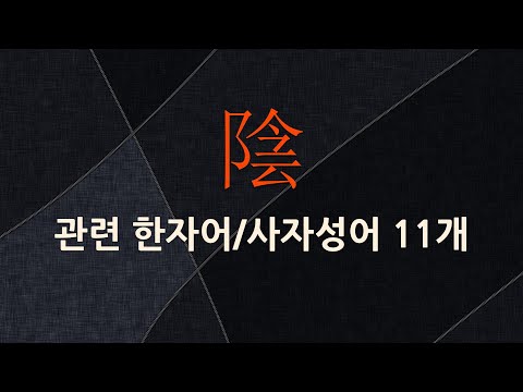 陰(응달 음,가릴 음,그늘 음,말 않을 암,침묵할 암)에 관한 한자어/사자성어 11개