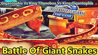 Gigantophis Vs Titanoboa Vs King Cobra  - Jurassic World The Game screenshot 5