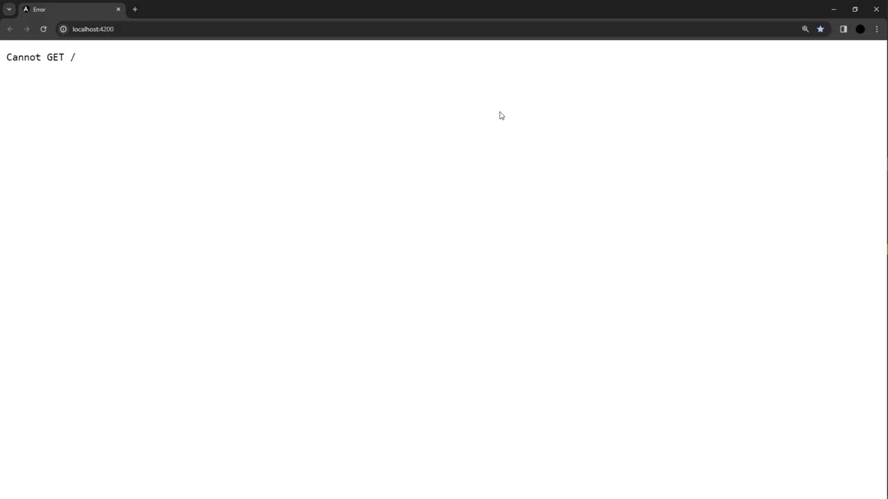 Resolving Cannot GET / -  Angular  Browser Error