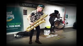 Пацаны отжигают в метро Нью-Йорка на Юнион Сквер. Cool Jazz underground New York Union Square