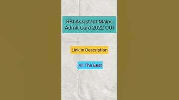 RBI Assistant Mains Admit Card 2022 OUT Link in Description #rbi #assistant #mains #admitcard