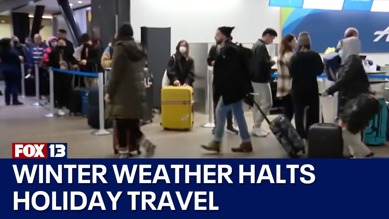 Winter weather slams holiday travel | FOX 13 Seattle - YouTube
