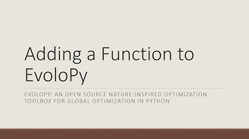 How to Add an Objective Function to EvoloPy