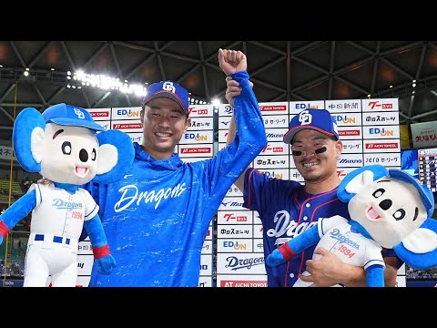 9/10 東京ヤクルト戦 ヒーロー＆監督インタビュー 髙橋宏投手・川越選手・立浪監督