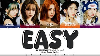 LE SSERAFIM (르세라핌) - 'EASY' [English Ver.] (Color Coded Lyrics) [1 Hour Loop]