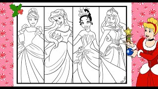 Disney PRINCESS Coloring Compilation BEST OF 2022 ARIEL BELLE SNOW WHITE CINDERELLA ANNA ELSA MULAN