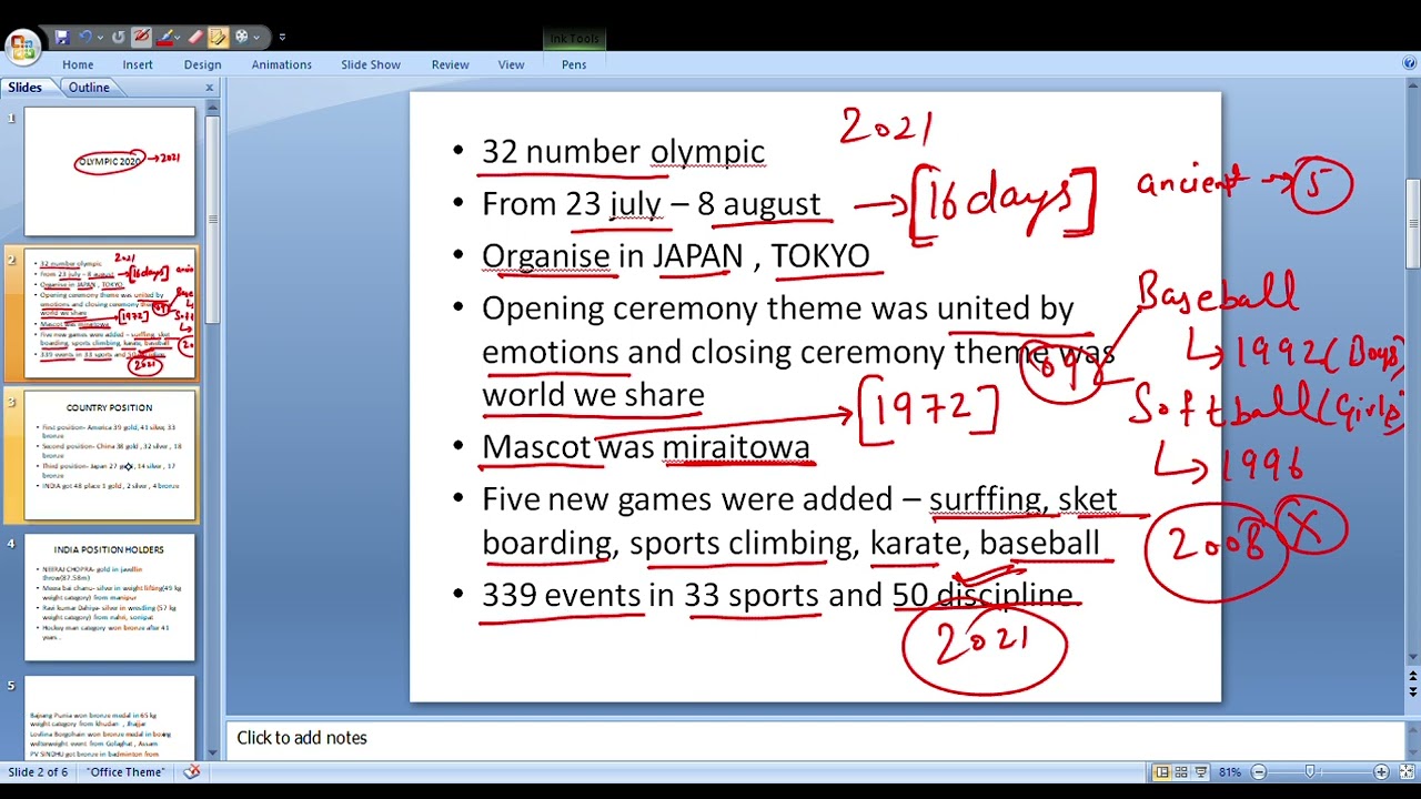 olympic 2021 important video for physical education government exam
