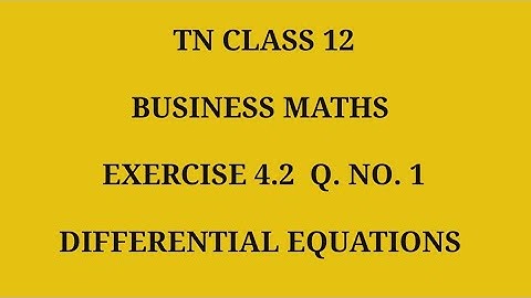 TN 12th Business maths chapter 4 exercise 4.2 question number 1