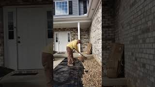 River Rock install! #explore #explorepage #viral #foryou #lawncare #landscaping #landscape #foryou