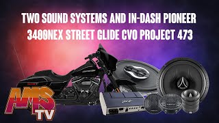 Bagger stereo on this Harley Street Glide with Pioneer in Los Angeles
