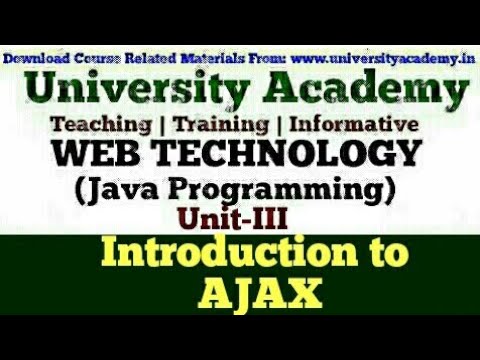 WT43:JavaScript |Introduction To AJAX | What is AJAX |AJAX  Technologies|How AJAX Works| Hindi