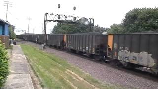 UP 7093 heads east thru Rochelle with the Weston coal loads 6-1-13