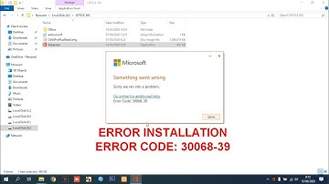 Office 365 Error Code: 30068-39