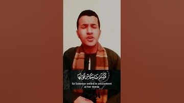 {فتبسم ضاحكا من قولها وقال رب أوزعني} الآية 19 سورة النمل القارئ بلال سيف