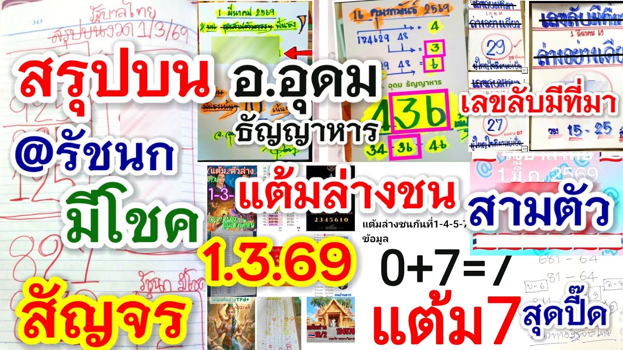 EP.37 สรุปบน #รัชนกมีโชค อ.อุดมธัญญาหาร แต้มรวมล่างชนเด่น สามตัว@ประชา เลขลับมีที่มา | 1 มี.ค. 2569