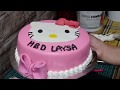 Membuat cake ultah hello kitty cantik cepat dan mudah