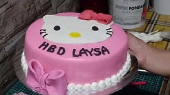 Membuat cake ultah hello kitty cantik cepat dan mudah - Durasi: 10.48. 