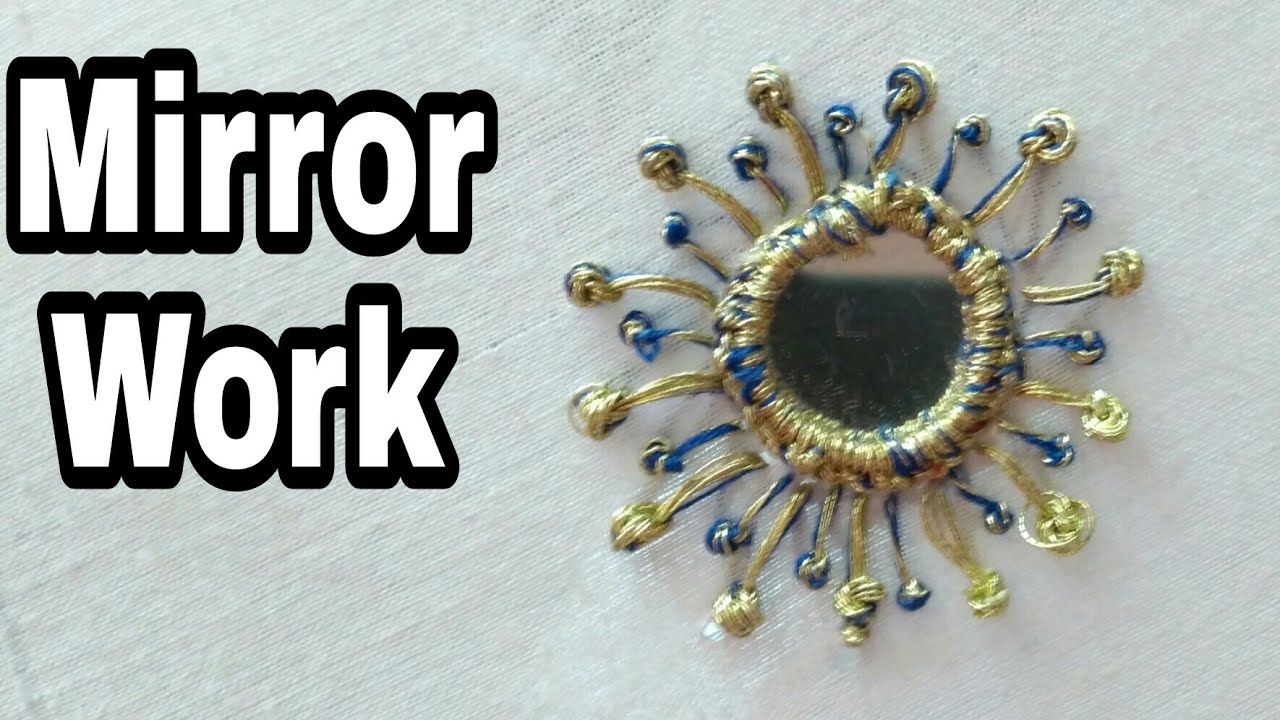Hand embroidery design Mirror work HMA063 YouTube