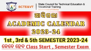 ACADEMIC CALENDAR 2023-24 | DIPLOMA 1st , 3rd , 5th Semester | SCTE&VT