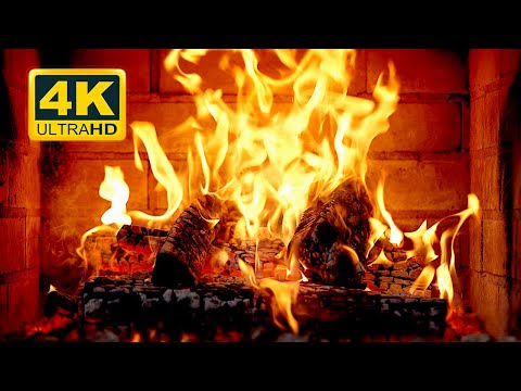 Fireplace 4K Uhd! Fireplace With Crackling Fire Sounds. Fireplace Burning For Home