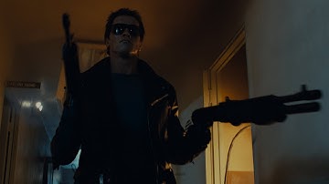 The Terminator 1984 Police station shootout 4K HDR Mono