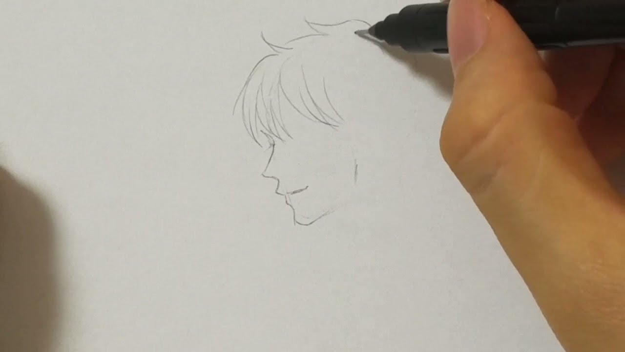 Asmr 横顔男子描く音 イラストメイキング アナログシャーペン絵 Youtube