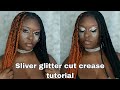 Glitter cut crease eyeshadow tutorial | Dark skin | Silver glitter cut crease | Euphoria inspired