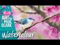 How to Paint Spring Blossom with a Little Bird in Watercolour