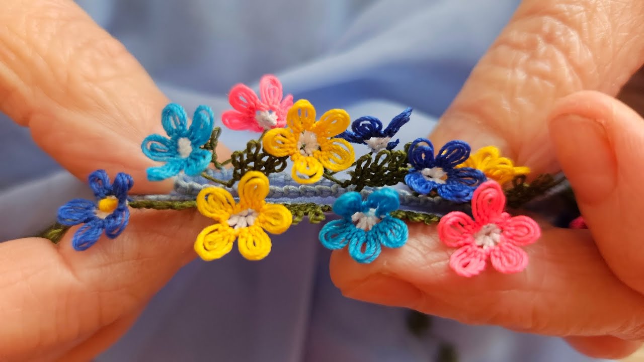 İĞNE OYASI-RENKLİ MİNİK PAPATYA YAPIMI 