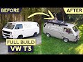 Camper van conversion of a old vw t3  diy  full build time lapse