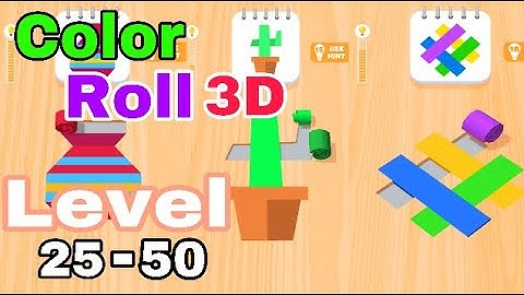 Color Roll 3D Level 25-50 gameplay ( Android y iOS )