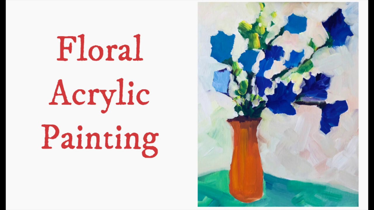 Acrylic Painting Blue Flowers YouTube