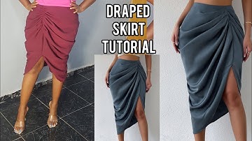 DRAPED SKIRT Tutorial | Draped Skirt Pattern | How to make drape Skirt | Vestidos Drapeados | Dress