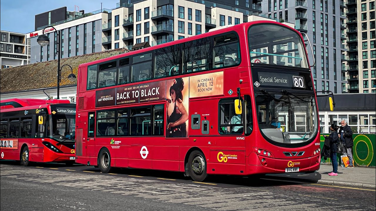 [Downshifts + First Time] Go-Ahead London B9TL WVN45 (BV10 WWR) on the 80