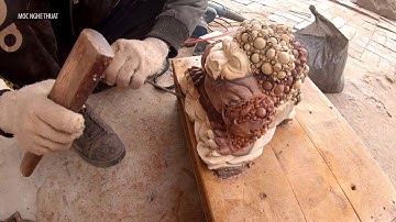 SIÊU PHẨM CỤ CÓC THIỀM THỪ MINI CÓ MỘT KHÔNG HAI (CÓC THẦN TÀI ) || How to make Toad Wood Carving