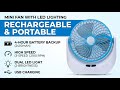 ELOVENARO 178mm Portable Rechargeable Desk Fan- Full Review &amp; Features | Review in Hindi | Features