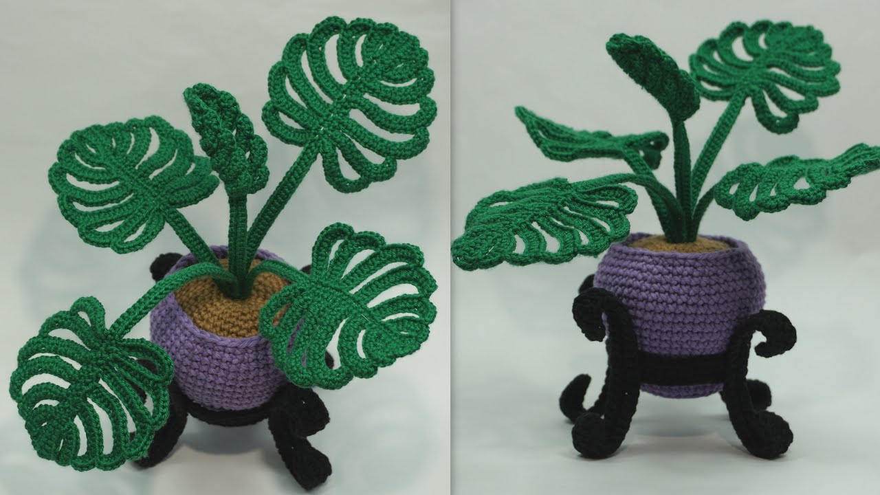 COSTILLA DE ADAN  O MONSTERA  DELICIOSA EN CROCHET