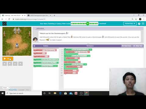 tugas pemrograman dasar menyelesaikan code.org star wars - YouTube