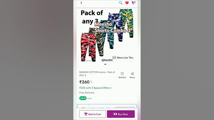 Meesho shorts combo #shorts