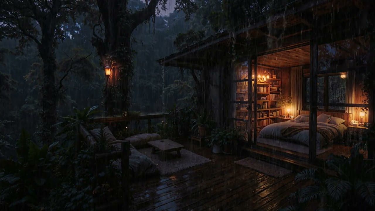 Gentle Amazon Rain Ambience | Anxiety Relief & Peaceful Rest 🌿💆