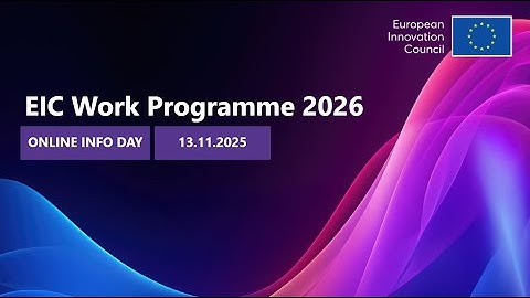 Info Day: EIC Work Programme 2026