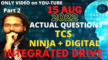 TCS Integrated Test Pattern 2023 (NINJA+DIGITAL)|Aptitude Questions & Answers|15th Aug 2022-Vol2