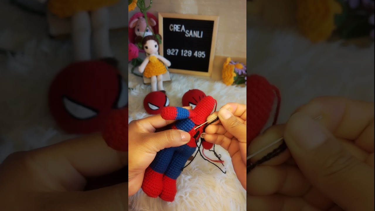 Spiderman tejido a crochet. bordado de araña 🕸️🕷️