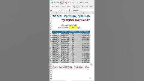 Cảnh báo cận hạn hoặc quá hạn trong Excel #Shorts #excel #exceltips #excelformula