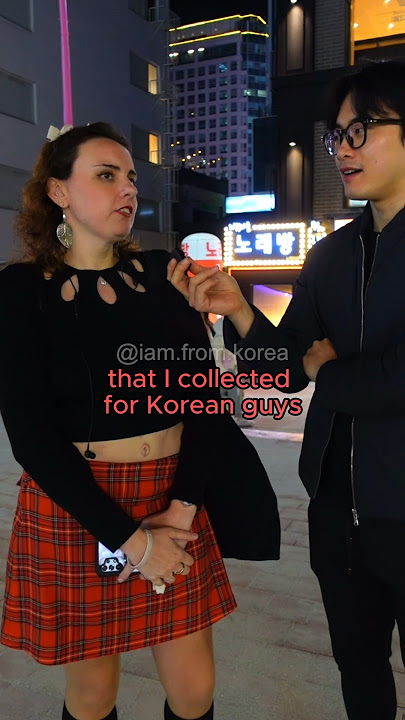 She felt short with Korean guys😭 #korea #streetinterview