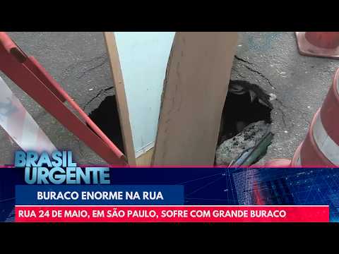 Massive pothole opens on São Paulo street | Brasil Urgente
