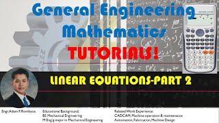College Algebra : Linear Equations - Part 2| GENERAL ENGINEERING MATHEMATICS