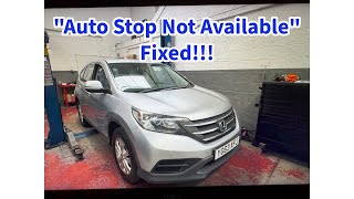 Honda CRV with P16E3 and stop start not working